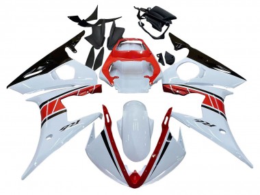 Mejores Carenados Moto Yamaha YZF R6S 2006-2009 - Blanco Rojo Negro Brillante