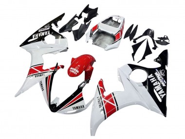 Mejores Carenados Moto Yamaha YZF R6S 2006-2009 - Blanco Rojo Negro Brillante Motul