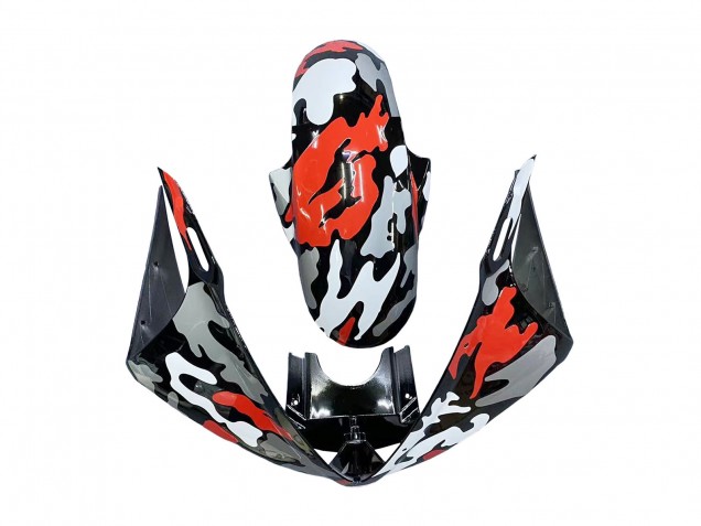 Mejores Carenados Moto Yamaha YZF R6S 2006-2009 - Negro Rojo Gris Camouflage