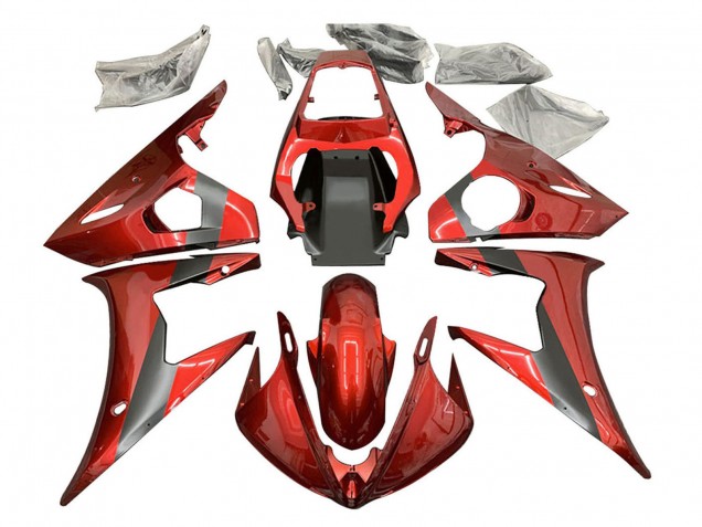 Mejores Carenados Moto Yamaha YZF R6S 2006-2009 - Rojo Negro Mate