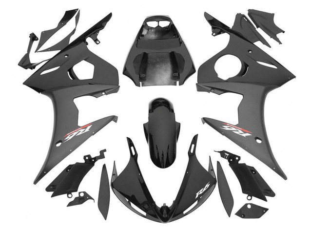 Mejores Carenados Moto Yamaha YZF R6S 2006-2009 - Negro Brillante Negro Mate