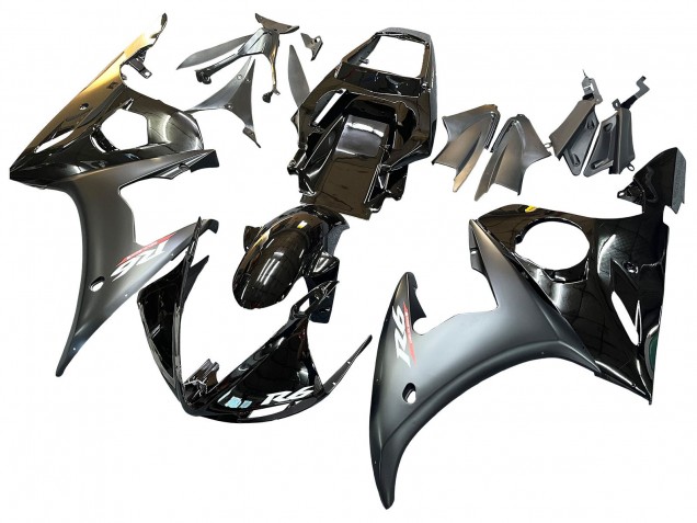 Mejores Carenados Moto Yamaha YZF R6 2003-2004 - Negro Brillante Negro Mate Oro Camaleón