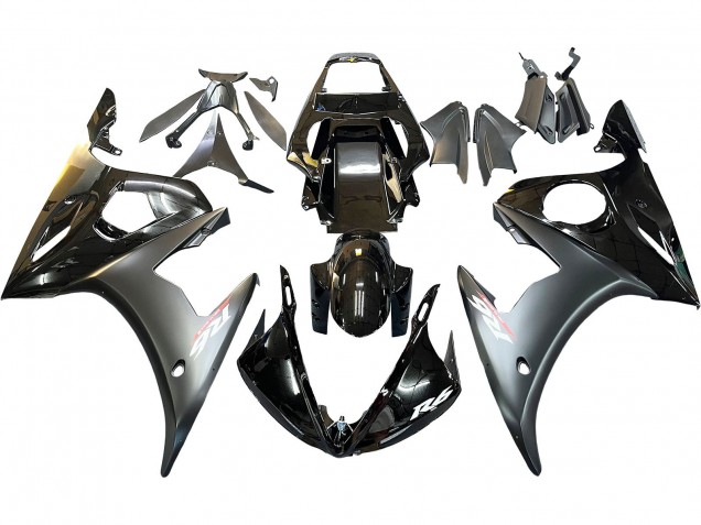 Mejores Carenados Moto Yamaha YZF R6 2003-2004 - Negro Brillante Negro Mate Oro Camaleón