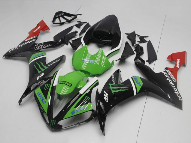 Mejores Carenados Moto Yamaha YZF R1 2004-2006 - Negro Brillante Blanco Rojo Verde Monstruo