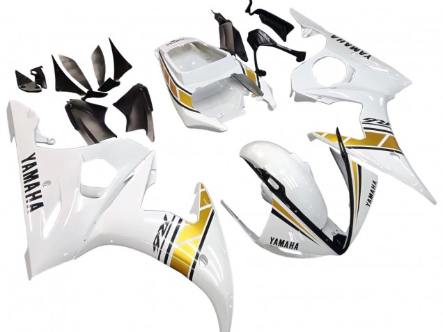 Mejores Carenados Moto Yamaha YZF R6 2003-2004 - Blanco Oro
