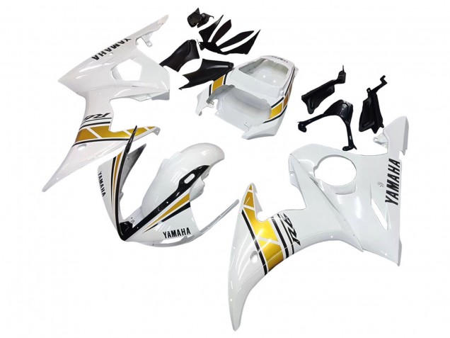Mejores Carenados Moto Yamaha YZF R6S 2006-2009 - Blanco Oro