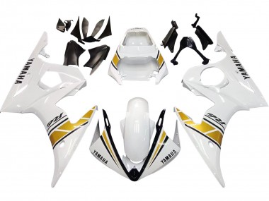 Mejores Carenados Moto Yamaha YZF R6S 2006-2009 - Blanco Oro