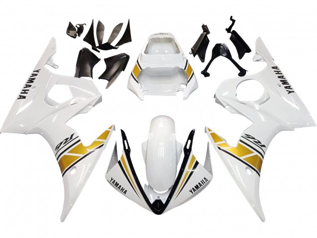 Mejores Carenados Moto Yamaha YZF R6S 2006-2009 - Blanco Oro