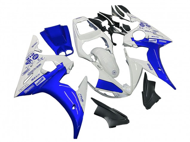 Mejores Carenados Moto Yamaha YZF 600 R6 2005 - Blanco Azul Yamalube