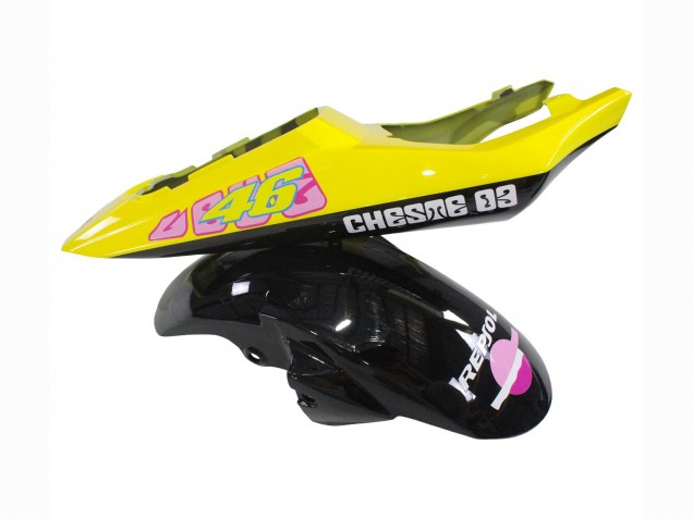 Mejores Carenados Moto Yamaha YZF 600 R6 2005 - Negro Rosa Amarillo Repsol 46