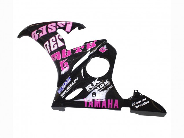 Mejores Carenados Moto Yamaha YZF 600 R6 2005 - Negro Rosa Amarillo Repsol 46