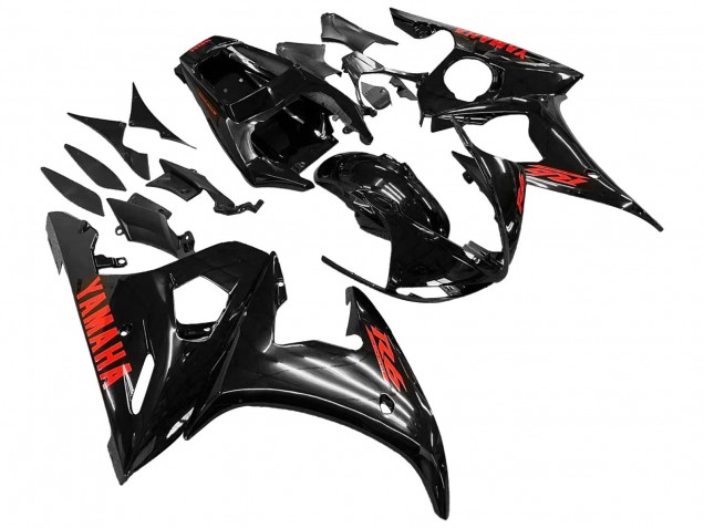 Mejores Carenados Moto Yamaha YZF 600 R6 2005 - Negro Rojo