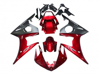 Mejores Kits Carenado Moto Yamaha YZF 600 R6 2005 - Rojo Negro Mate