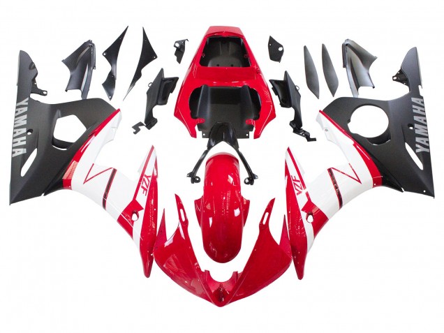 Mejores Carenados Moto Yamaha YZF 600 R6 2005 - Rojo Blanco Negro Mate