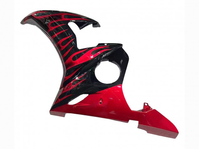 Mejores Carenados Moto Yamaha YZF 600 R6 2005 - Negro Rojo Llama