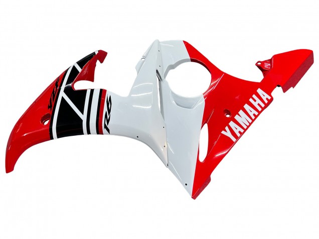 Mejores Carenados Moto Yamaha YZF 600 R6 2005 - Blanco Rojo Negro Brillante
