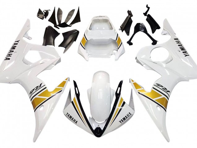 Mejores Carenados Moto Yamaha YZF 600 R6 2005 - Blanco Oro Negro