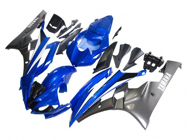 Mejores Carenados Moto Yamaha YZF 600 R6 2006-2007 - Azul Blanco Negro Brillante