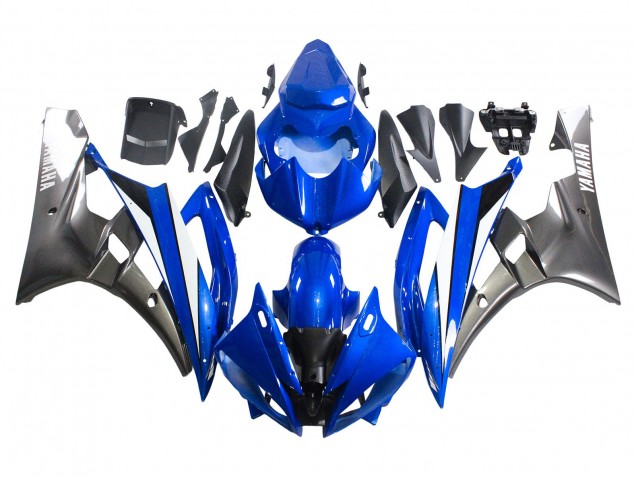 Mejores Carenados Moto Yamaha YZF 600 R6 2006-2007 - Azul Blanco Negro Brillante