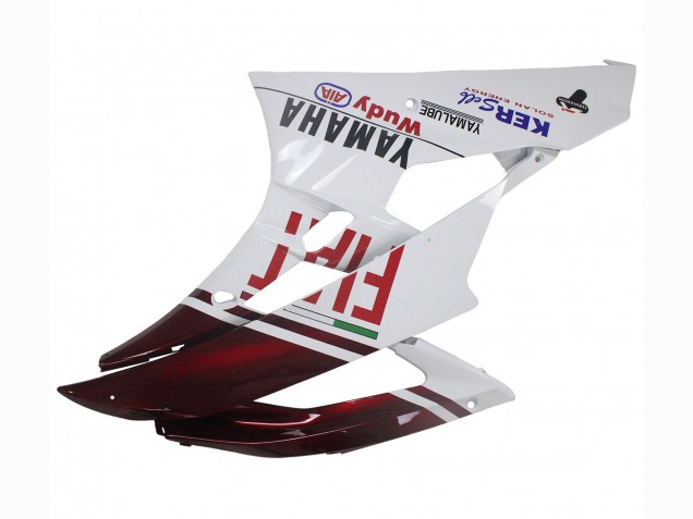 Mejores Carenados Moto Yamaha YZF 600 R6 2006-2007 - Blanco Rojo Granate Fiat Acer Yamalube