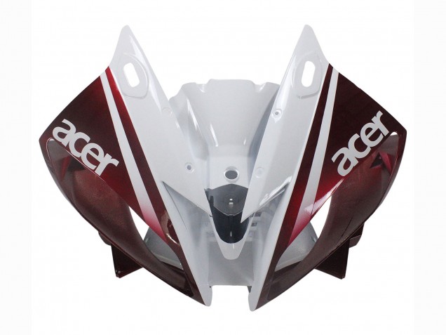 Mejores Carenados Moto Yamaha YZF 600 R6 2006-2007 - Blanco Rojo Granate Fiat Acer Yamalube