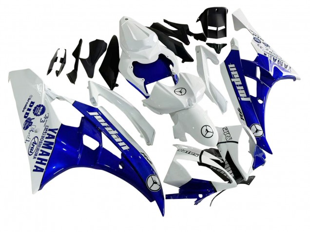 Mejores Carenados Moto Yamaha YZF 600 R6 2006-2007 - Blanco Azul Jordan