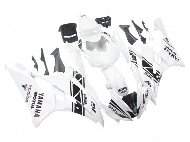 Mejores Carenados Moto Yamaha YZF 600 R6 2006-2007 - Blanco Negro Brillante Motul Michelin