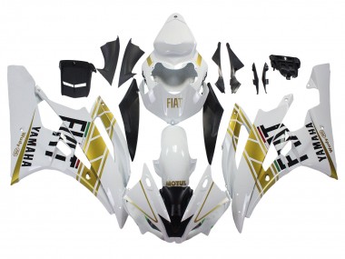 Mejores Carenados Moto Yamaha YZF 600 R6 2006-2007 - Blanco Oro Negro Fiat