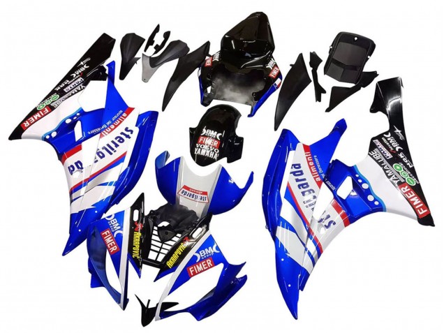 Mejores Carenados Moto Yamaha YZF 600 R6 2006-2007 - Blanco Azul Negro Fimer Volvo Yamalube Sterilgarda
