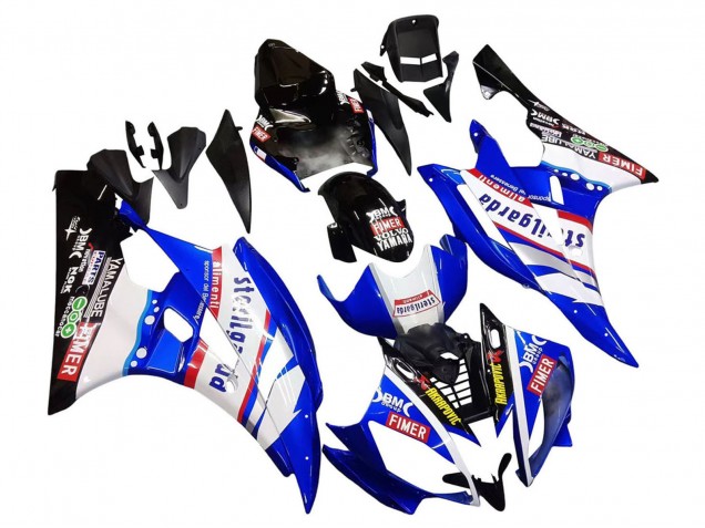 Mejores Carenados Moto Yamaha YZF 600 R6 2006-2007 - Blanco Azul Negro Fimer Volvo Yamalube Sterilgarda