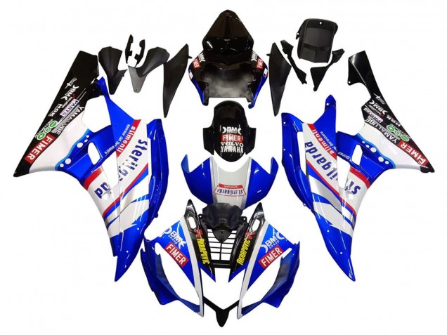 Mejores Carenados Moto Yamaha YZF 600 R6 2006-2007 - Blanco Azul Negro Fimer Volvo Yamalube Sterilgarda