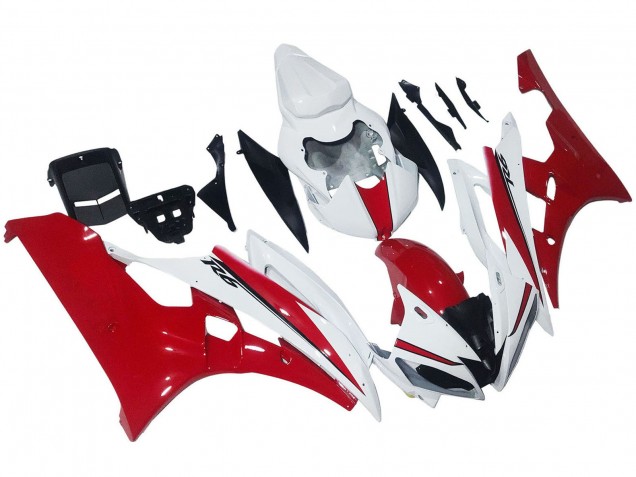Mejores Carenados Moto Yamaha YZF 600 R6 2006-2007 - Blanco Rojo