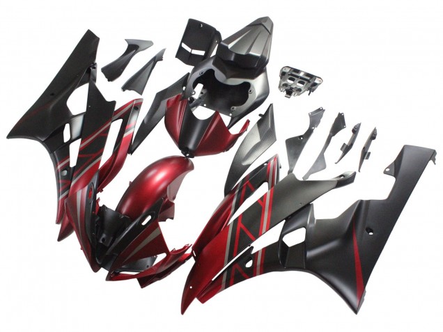 Mejores Carenados Moto Yamaha YZF 600 R6 2006-2007 - Rojo Negro Mate