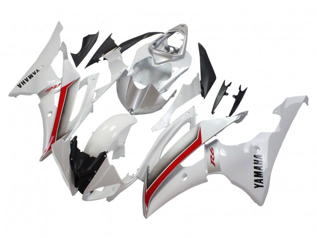 Mejores Carenados Moto Yamaha YZF 600 R6 2008-2016 - Blanco Rojo