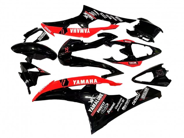 Mejores Carenados Moto Yamaha YZF 600 R6 2008-2016 - Rojo Negro Brillante DENSO Yamalube 21