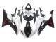 Mejores Carenados Moto Yamaha YZF 600 R6 2008-2016 - Blanco Negro Mate Rojo Calcomanías