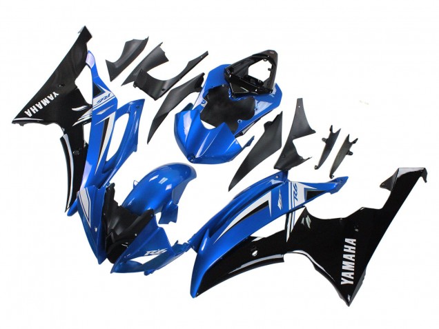 Mejores Carenados Moto Yamaha YZF 600 R6 2008-2016 - Blanco Azul Negro Brillante