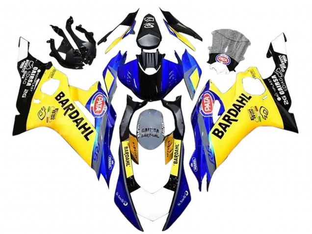 Mejores Carenados Moto Yamaha YZF 600 R6 2008-2016 - Amarillo Azul Negro Bardahl