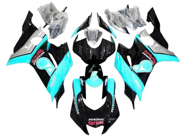 Mejores Carenados Moto Yamaha YZF 600 R6 2008-2016 - Azul Claro Negro Brillante Petronas