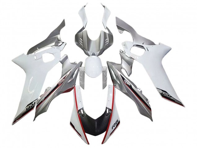 Mejores Carenados Moto Yamaha YZF 600 R6 2017-2023 - Plata Blanco Rojo Negro