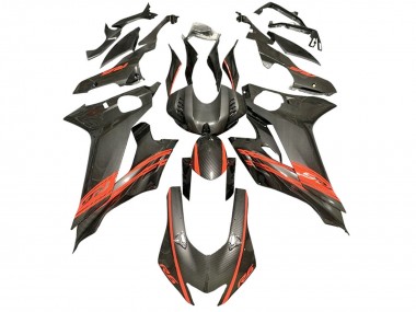 Mejores Carenados Moto Yamaha YZF 600 R6 2017-2023 - Rojo Negro FibraCarbono Estilo