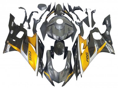 Mejores Carenados Moto Yamaha YZF 600 R6 2017-2023 - Oro Negro FibraCarbono