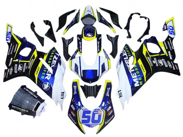 Mejores Carenados Moto Yamaha YZF 600 R6 2017-2023 - Blanco Amarillo Azul