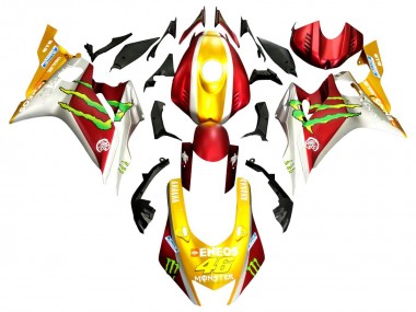 Mejores Carenados Moto Yamaha YZF 600 R6 2017-2023 - Oro Rojo Verde Monstruo