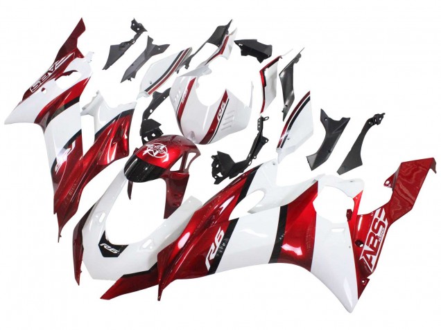 Mejores Carenados Moto Yamaha YZF 600 R6 2017-2023 - Blanco Rojo Negro