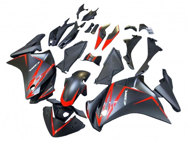 Mejores Carenados Moto Honda CBR250RR 2011-2015 - Negro Mate Rojo Raya