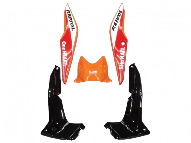 Mejores Carenados Moto Honda CBR250RR 2011-2015 - Naranja Blanco Rojo Negro Lustroso HRC Repsol