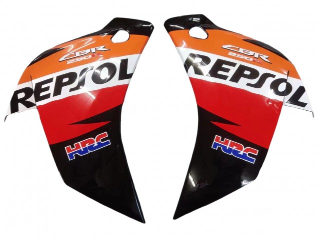 Mejores Carenados Moto Honda CBR250RR 2011-2015 - Naranja Blanco Rojo Negro Lustroso HRC Repsol