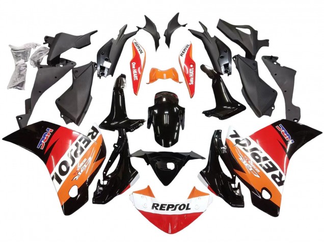 Mejores Carenados Moto Honda CBR250RR 2011-2015 - Naranja Blanco Rojo Negro Lustroso HRC Repsol