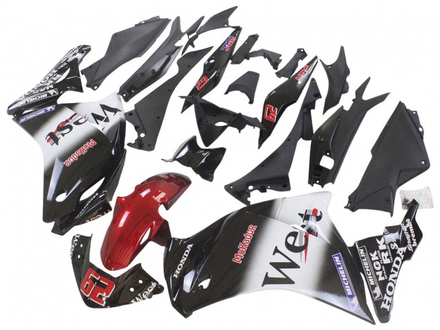 Mejores Carenados Moto Honda CBR250RR 2011-2015 - Negro Brillante Blanco West Rojo HRC 62